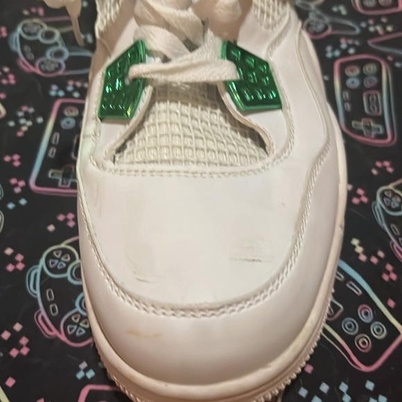 Air Jordan Size 11 2020 Nike Air Jordan 4 Retro Metallic Pine Green White Shoes - Picture 7 of 9